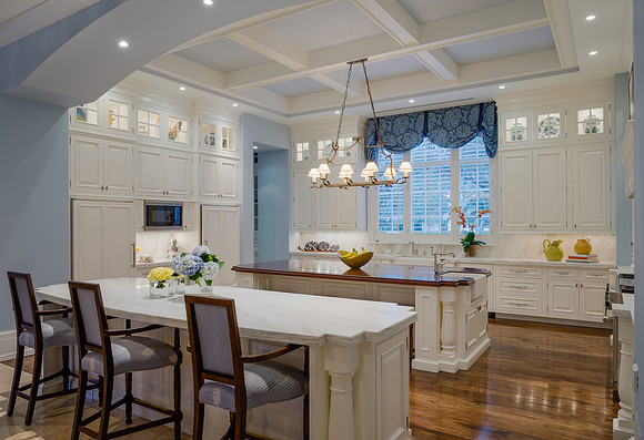 Traditional White Kitchen with China Cabinet Display Photography | Jupiter, FL