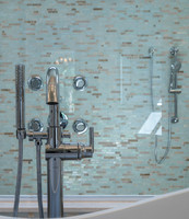 Glass Tile Shower Fixtures Detail Photography | Jupiter, FL