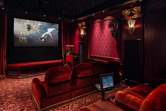 Luxury Home Theater with Velvet Reclining Seats Photography | Jupiter, FL