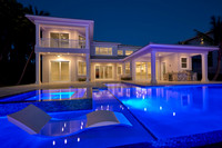 Twilight Exterior Photography of Modern Two-Story Home with Pool | Jupiter, FL