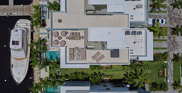Aerial Drone Photography of Waterfront Estate with Private Dock | Jupiter, FL
