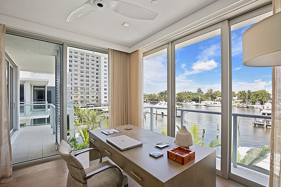 Home Office with Waterfront Marina View Photography | Jupiter, FL