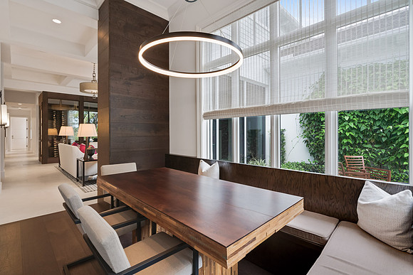 Modern Dining Room with Circular Pendant Light Photography | Jupiter, FL