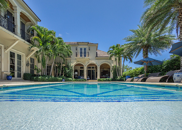Mediterranean Estate Pool and Rear Exterior Photography | Jupiter, FL