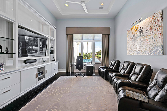 Media Room with Reclining Theater Seating Photography | Jupiter, FL