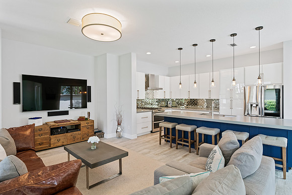 Community Clubhouse Interior with Lounge and Bar Area Photography | Jupiter, FL