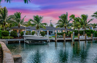 Waterfront Twilight Photography with Private Dock and Boat | Jupiter, FL Real Estate Photographer