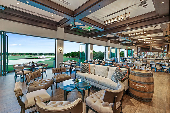 Clubhouse Lounge Interior Photography Overlooking Golf Course | Jupiter, FL