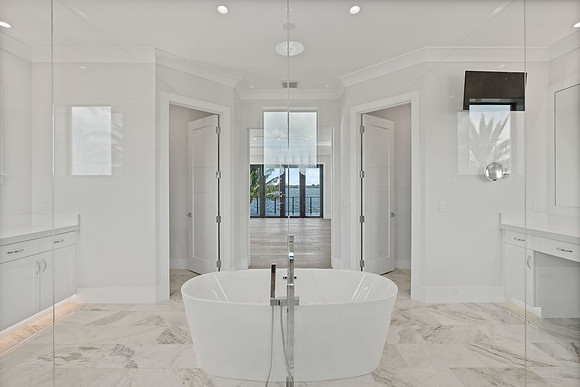 Luxury Bathroom Interior with Freestanding Soaking Tub Photography | Jupiter, FL